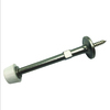 Prime-Line Rigid Door Stop, Zinc Diecast, Satin Nickel, Rubber Tip, Baseboard Single Pack MP11224-1